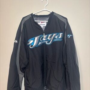 Majestic Toronto Blue Jays Black & Gray Pullover Jacket XL